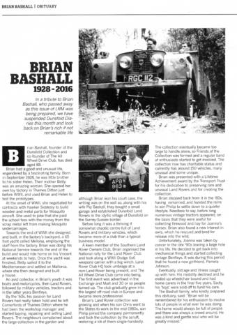 Brian Bashall 1928-2016